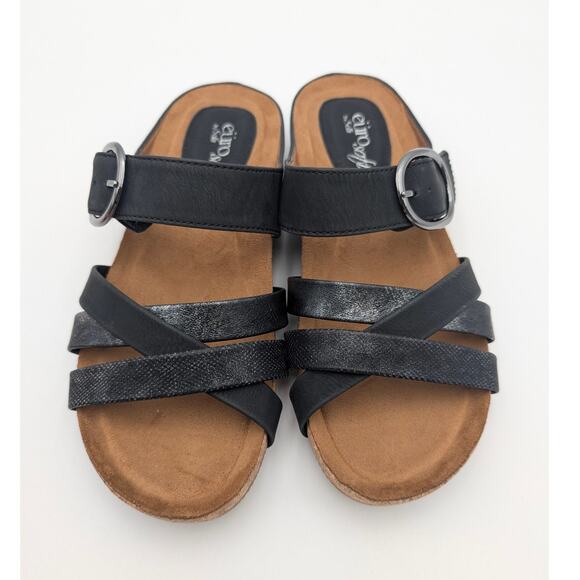 Eurosoft Genalyn Slide Sandals Women's Textured Straps Black Size US6.5M EU37 - Picture 6 of 13
